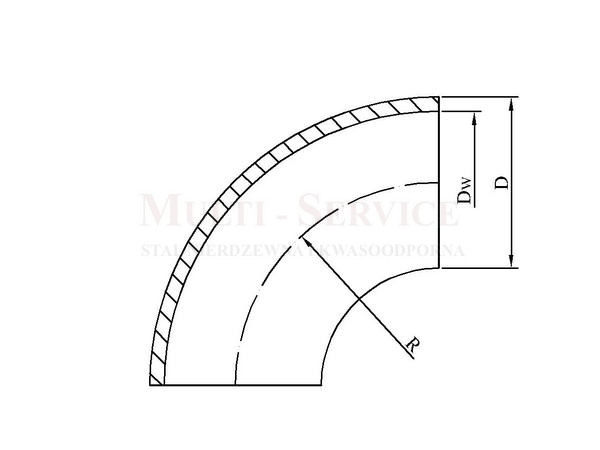 Extended bend R-2,5D DIN 2605