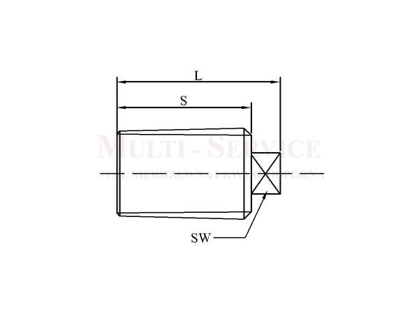 Square plug with conical thread no-24