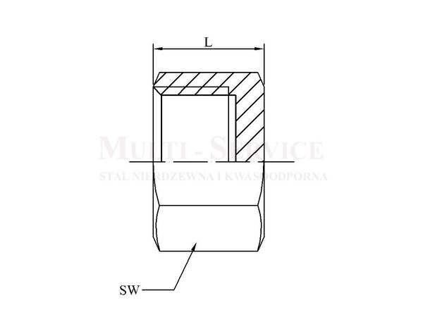 Threaded hexagonal cap no-13