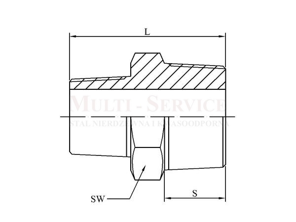 Threaded reduction nipple no-19